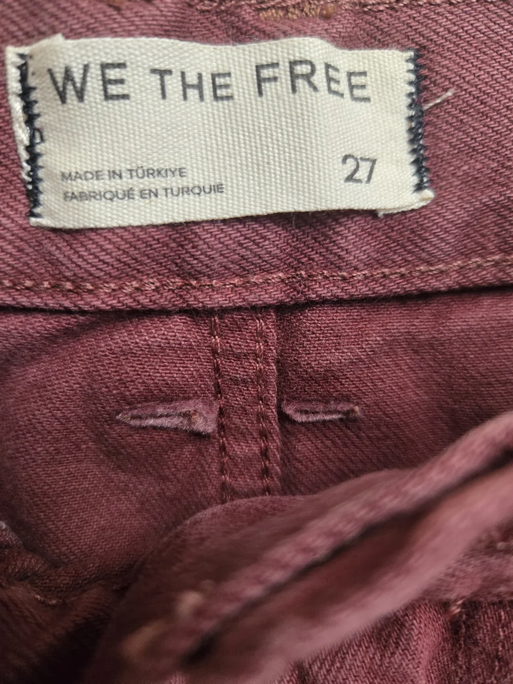 NWT Free People We The Free Bodie Arc Barrel Jeans In Sangria High Rise 27